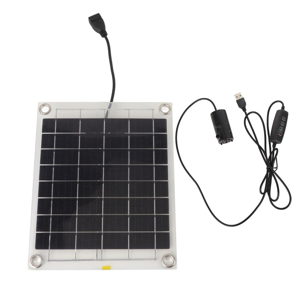 Solar Water Pump Kit 10W Double Sided Monocrystalline Silicon Solar Panel 5V 3W Low Noise Water
