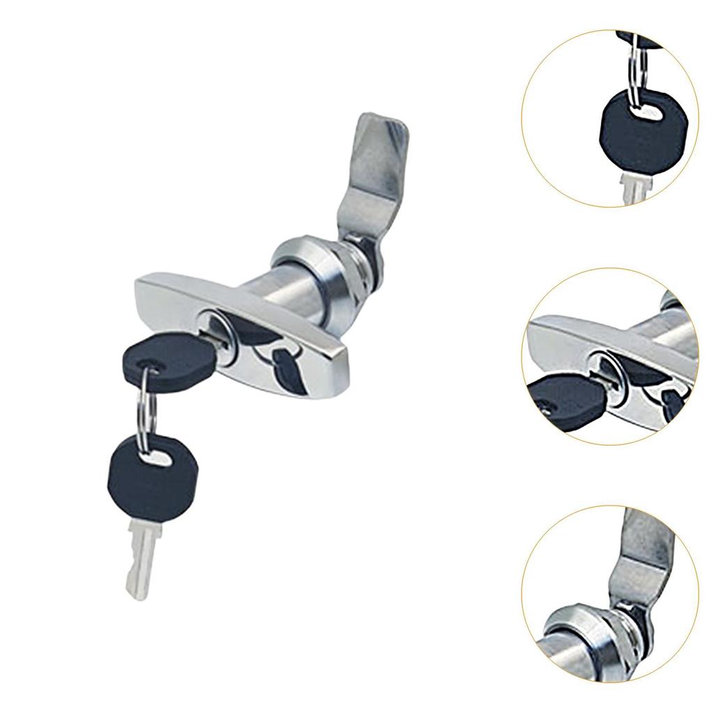T Handle Door Lock Latch Stainless Steel Multifunctional Easily Install for Cabinet Drawer Replacement Accessories