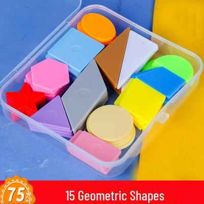 Geometric Counting Chips Set: Triangle, Square, Rectangle, Round Shapes for Teachers & Students