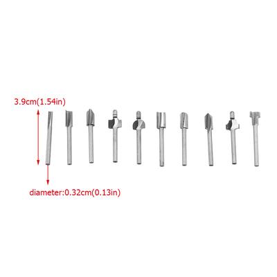 High Speed Steel Router Bits 1Celsius8 Inch Shank Woodworking Set for Grinding