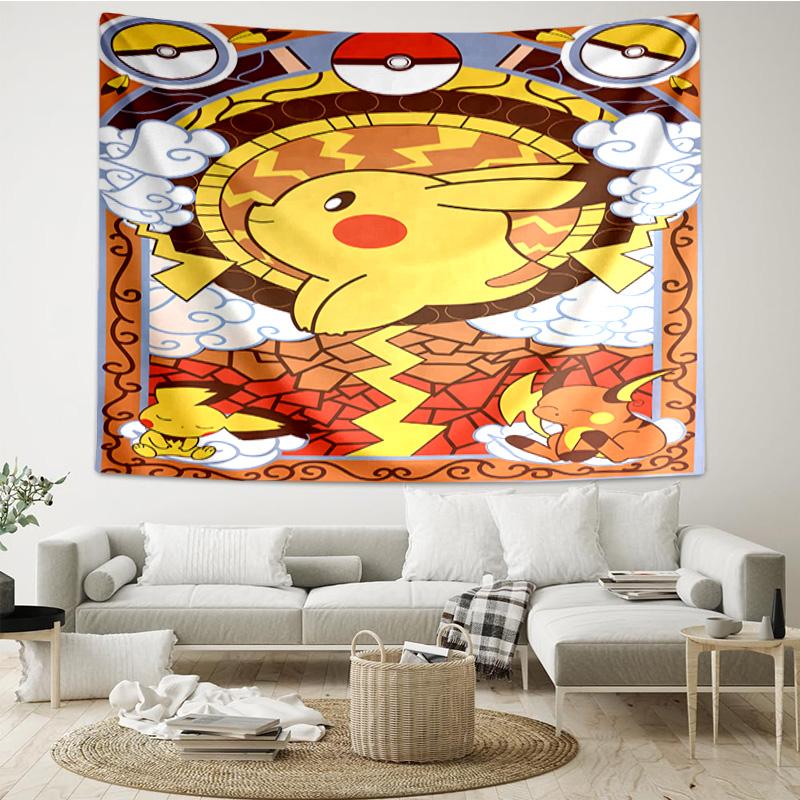 Yellow mouse Stained Glass Tapestry Hanging for Bedroom,Livingroom, Playroom,Decor Art Room Wall Tapestry Holiday and Birthday Gifts