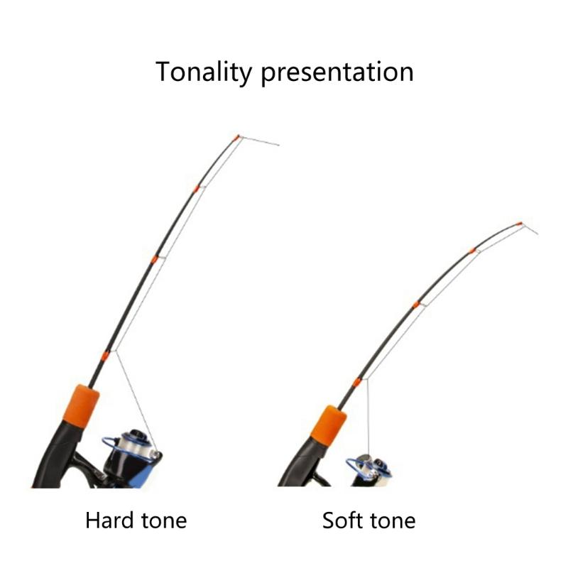 Double Section Ice Fishing Rod High Strength Carbon Fiber Lightweight EVA Handle Stainless Guide For Freshwater Fishing