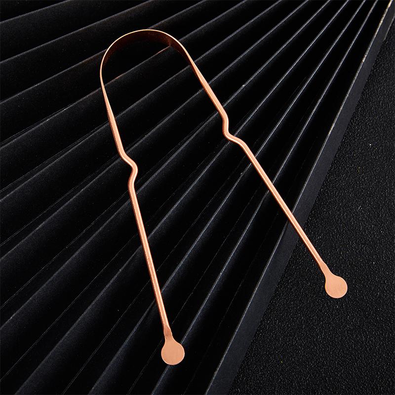 1Pc Simple Copper Tongue Scraper Cleaner Fresh Breath Dental Cleaning Tools