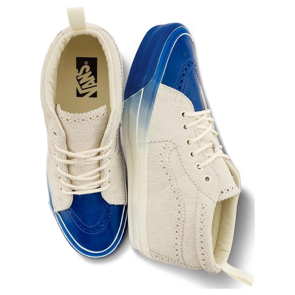 Vans Sk8 Mid 83 Tdc Versatile Comfortable Mid-Top Skate Shoes Unisex Skate Shoes White Blue VN000S67CDA