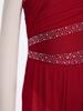 Girls Contemporary Dance Bodysuit Rhinestone Embellished Ruched Bodice Mesh Wide Leg Sleeveless Jumpsuit with Back Hidden Zipper for Recital Show