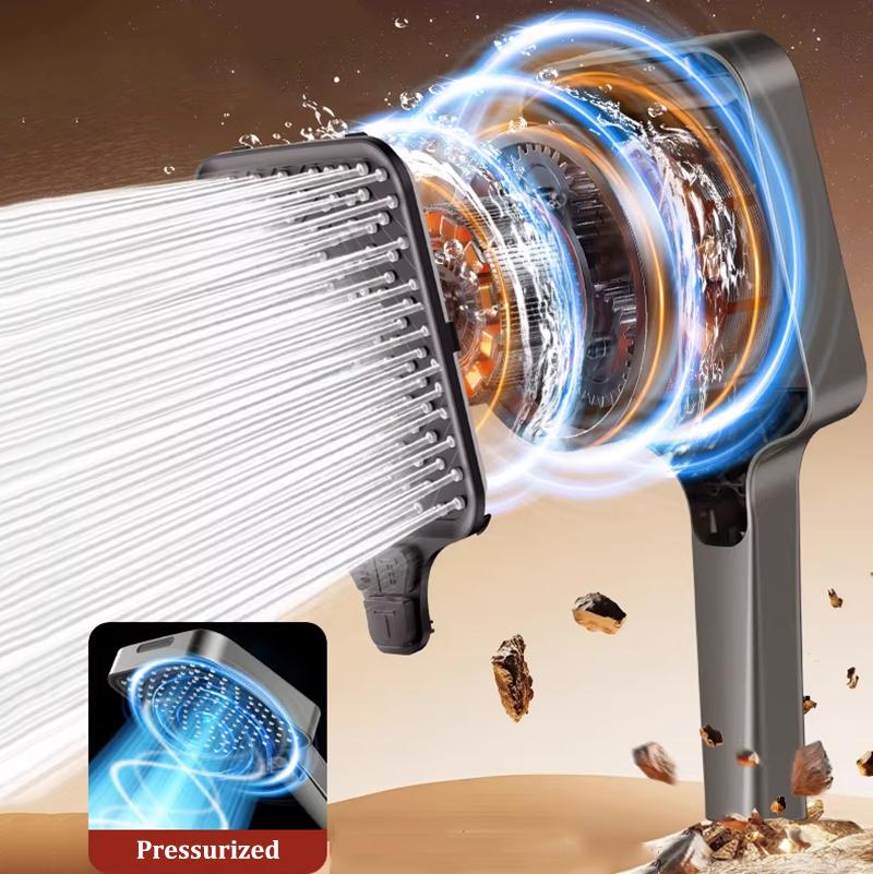 Square New 4-Mode Showerhead Super High Pressure Large Water Output for Home Bathroom Bathing, Handheld Showerhead