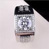 2026 Men's Ring Full Diamond Fashion Light Luxury Men's Open Ring Accessories