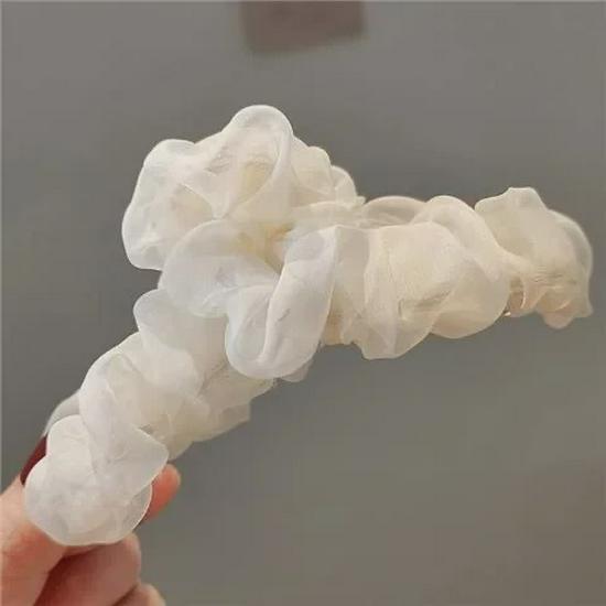 Summer Fairy Style Mesh Pleated Hair Shark Clip for Women