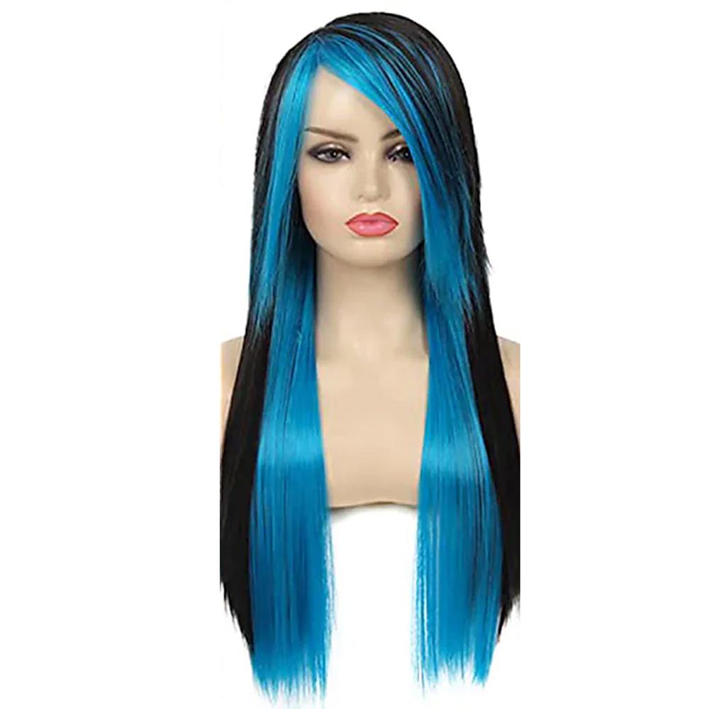 HAIRJOY Synthetische Haar Pruiken voor Vrouwen Lange Rechte Pruiken Zwart Rood Grappige Pruiken voor Dagelijks Kostuum Feest Cosplay Pruik