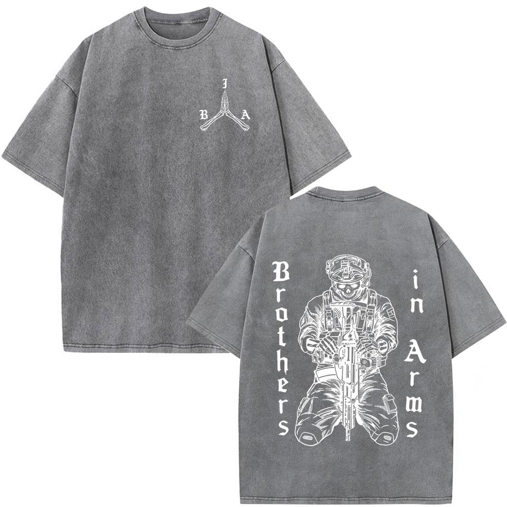 Washed Vintage Forward Observations Group Be Seeing You Print Tshirt Skeleton Graphic Tshirts Men Fashion Oversized T Shirts