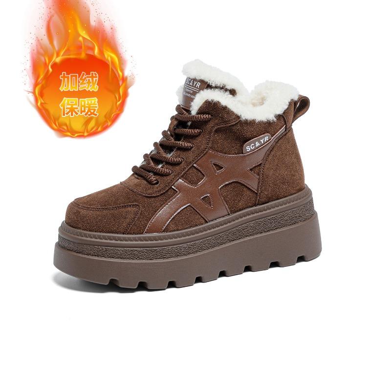Winter new high-top velvet thick cotton shoes casual fashion versatile women's shoes platform snow boots women