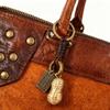 Rustics Handwoven Leather Keyring Peanut Shape Decorative Alloy Hook Portable Everyday Carry Item