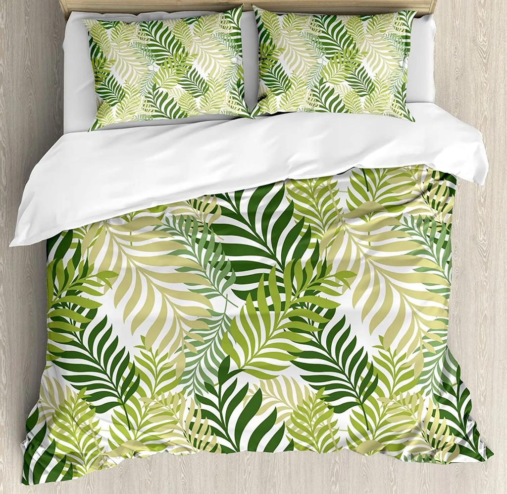 Palm Tree Sea Beach Blue Sky White Clouds 3pcs Bedding Set For Double Bed Home Textile Duvet Cover Quilt Cover Pillowcase