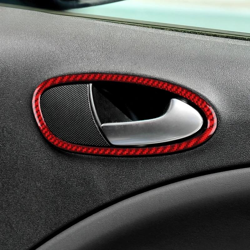 Real Soft Carbon Fiber Sticker For Seat Leon Altea 2005 2006 2007 2008 2009 2010 2011 2012 LHD RHD Car Door Handle Switch Trim.