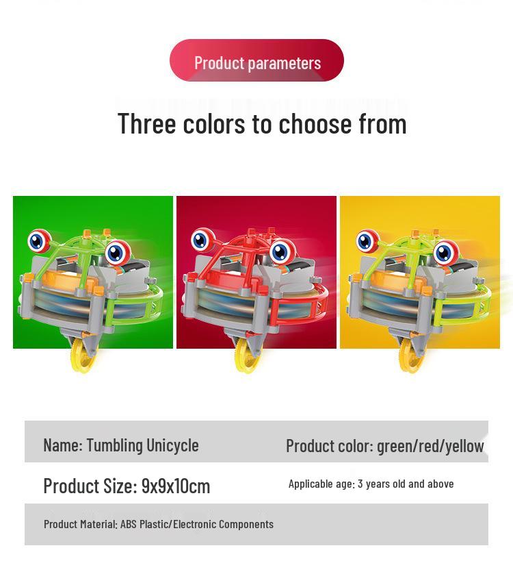 Black Tech Balance Unicycle Robot: Gyroscope Educational Toy for Tightrope Walking