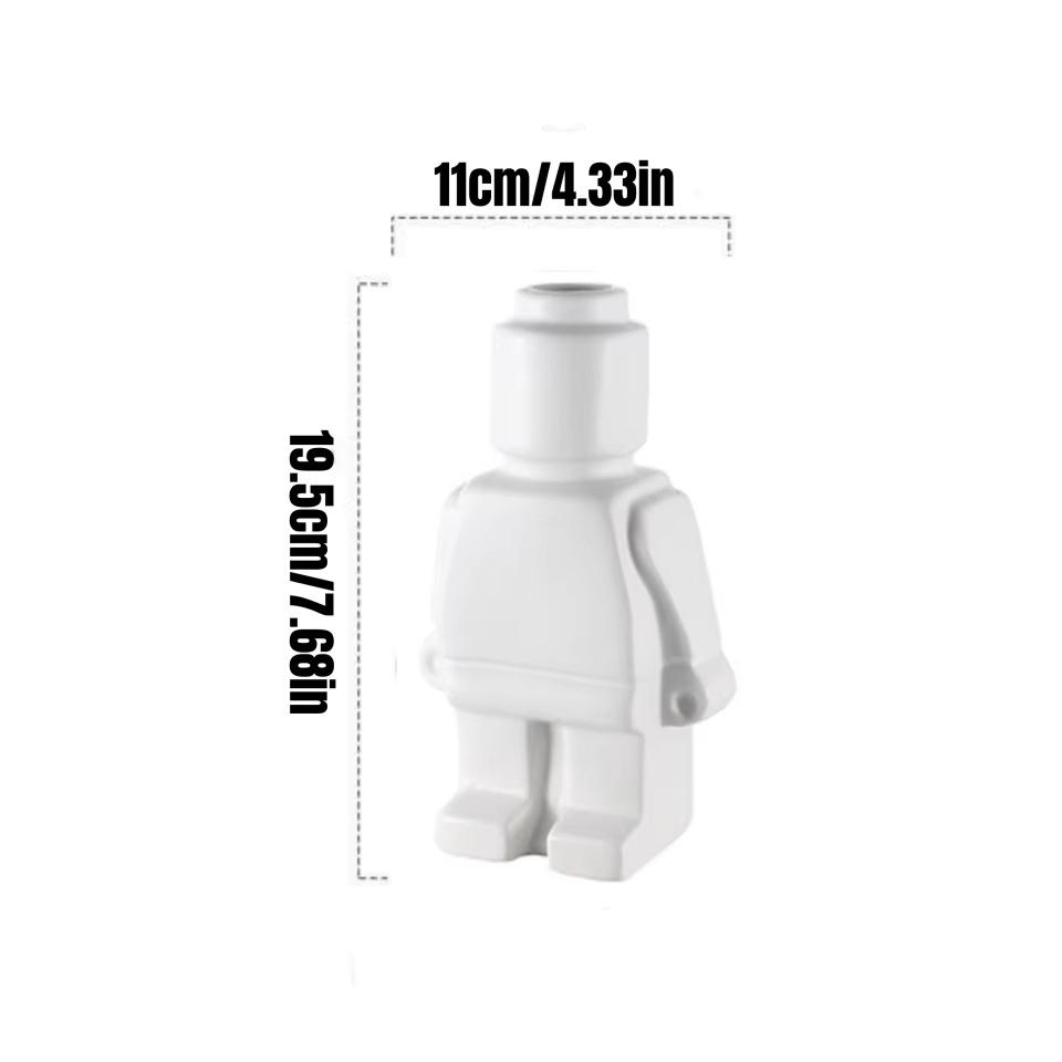 1pcs Nordic Style Resin Robot Vase Creativity Home Interior Office Desk Cupboard Living Room Tv Cabinet Insert A Vase Decoration