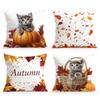 Autumn Kitten and Maple Leaves Cushions Pillowcase Cushion Cover Throw Pillow Sofa Decoration Pillowcover Home Car Sofa Decor