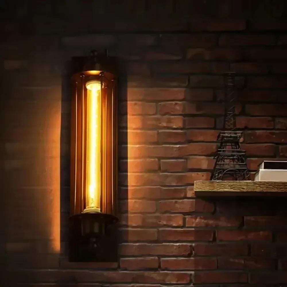 Antikk Grow Fløyte Vegglampe Smijern Amerikansk Industriell Stil Retro Restaurant Korridor Gangbelysning Vegglampe Dekor Glede