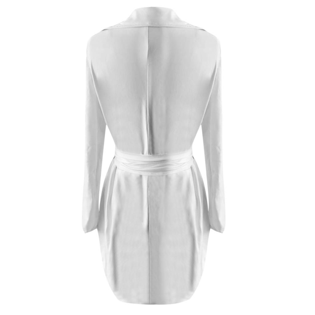 Frauen Damen Sexy Leder Abend Party Club V-Ausschnitt Midi Body Kleid