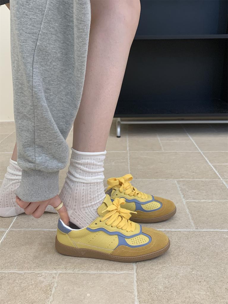 Fashion Silver Women's Casual Sneakers Designer Training Shoes Patchwork Lace-up Sneakers Leather Flat Women's Shoes Zapatillas De Muje