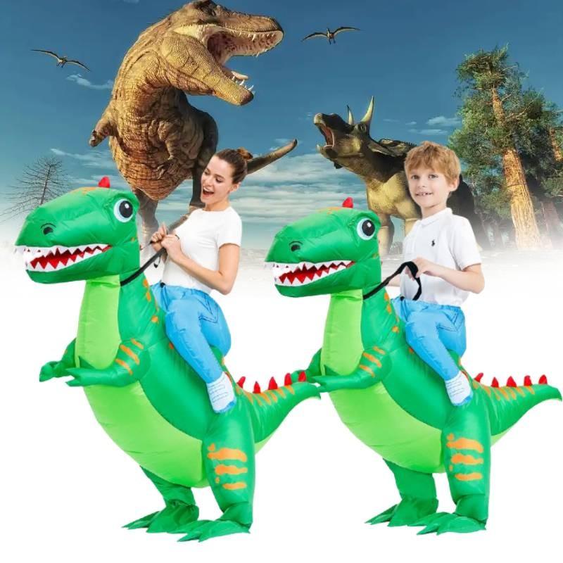 Inflatable Dinosaur Green Costume Adults Child Christmas Halloween Dress Up