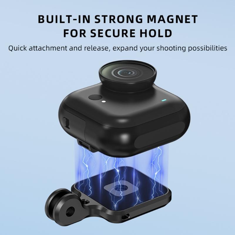 Magnetic Action Camera Holder Double Claws Grip For Helmet Tripods Mounts Rapid Toolless Installation Aluminum Material