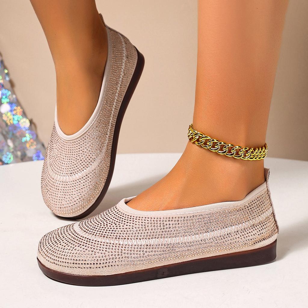 New Women's Round Toe Flat Shoes - Fashionable and Versatile Comfortable Arch Support Not Tired Feet Non-slip Wear-resistant Cushioning Shoes