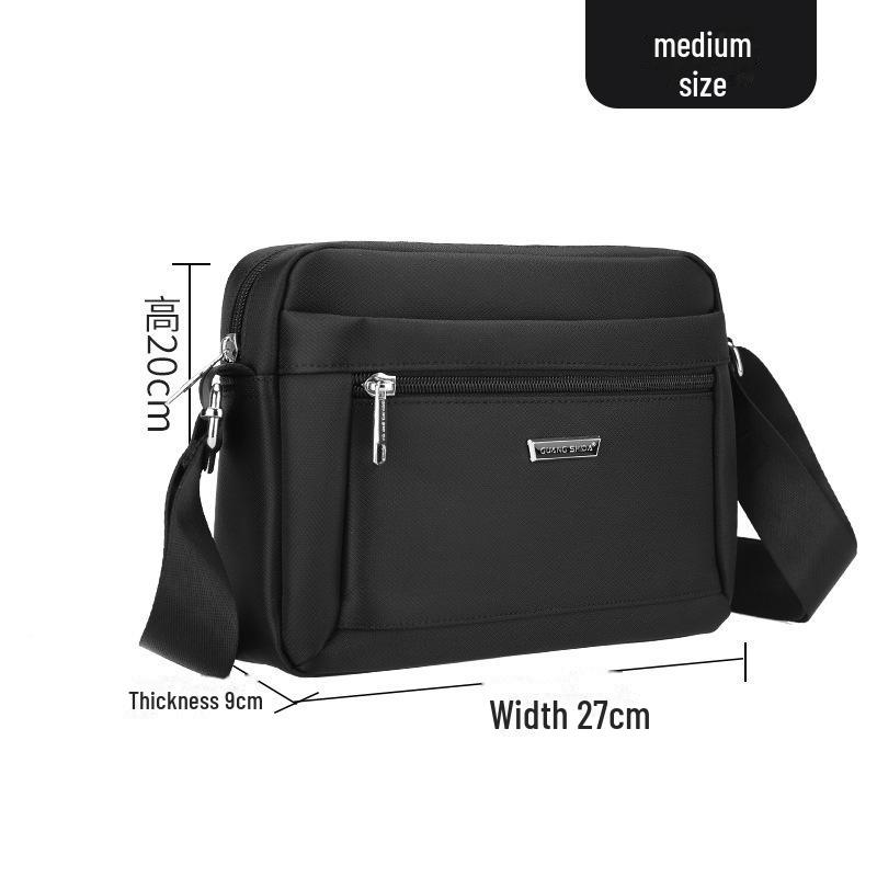Men's Multi-Layer Splash-Proof Messenger and Shoulder Bag, Large Capacity Casual Business Cloth Bag with Wallet and Print Design