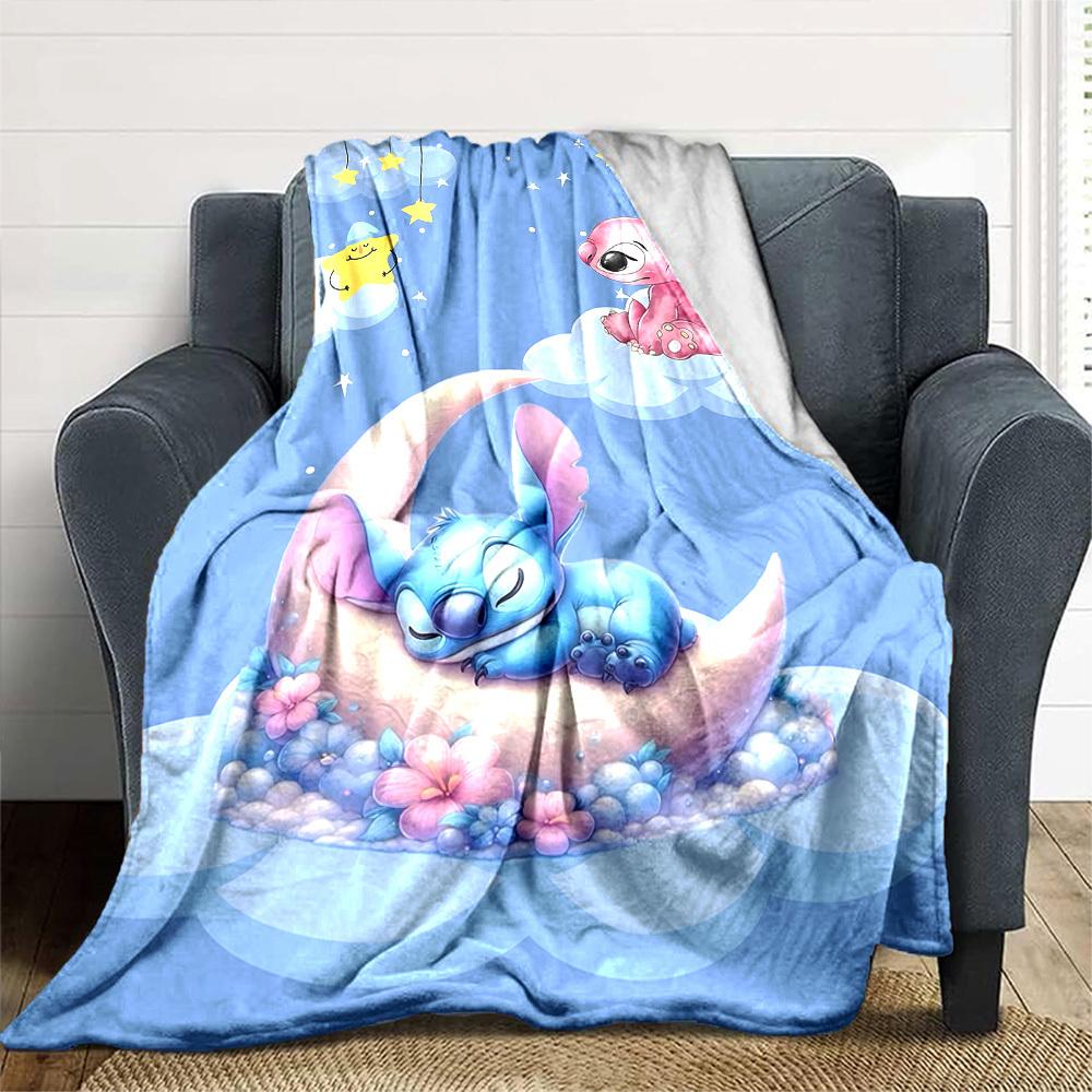 1pc Stitch Elephant blanket Lightweight Flannel Throw for Sofa Bed Travel Camping Livingroom Office Couch Chair