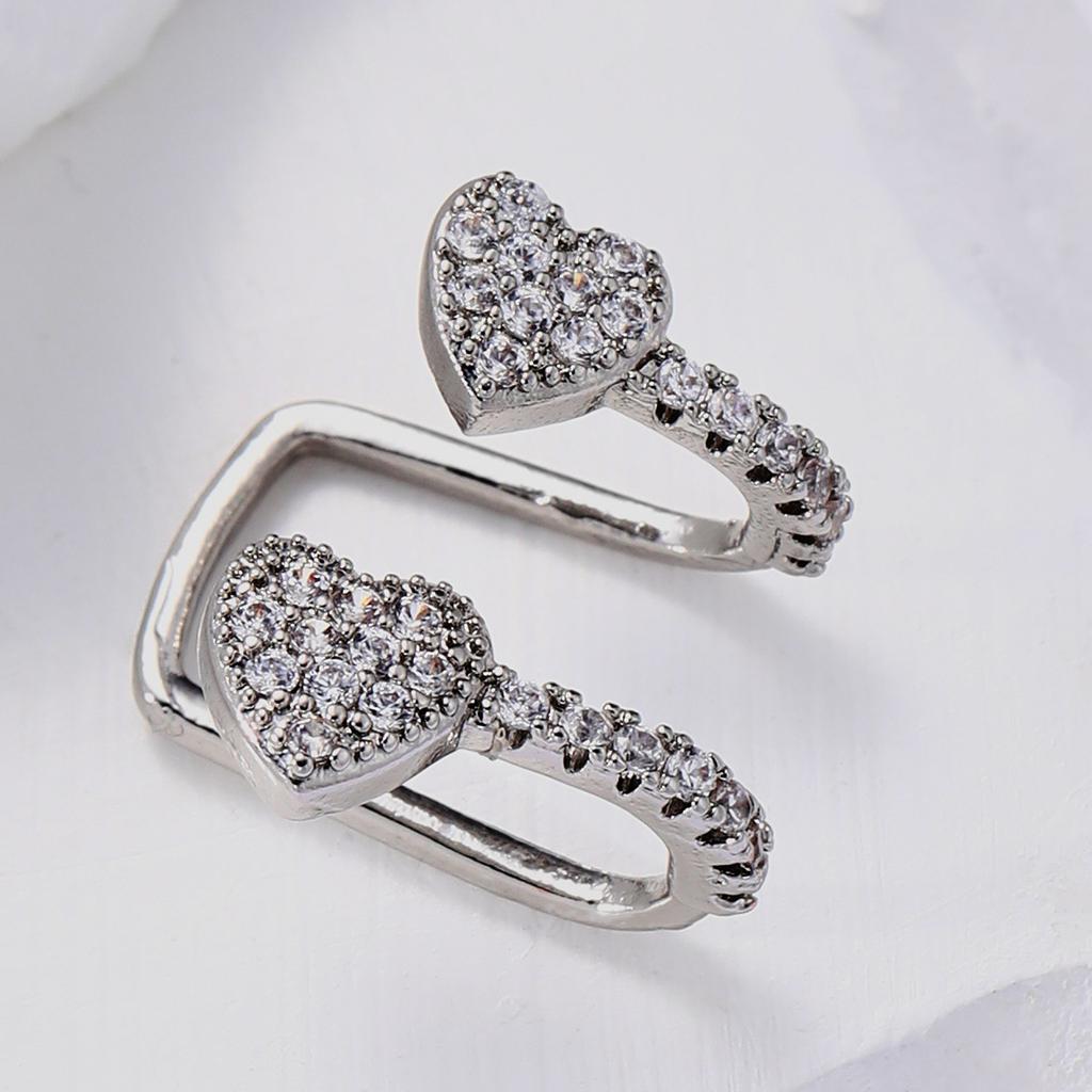 Fashion Copper Metal Zircon Ear Clip for Women Gold Plated Punk No Pierced Chunky C Shape Geometric Ear Cuff Stud Jewelry Gifts