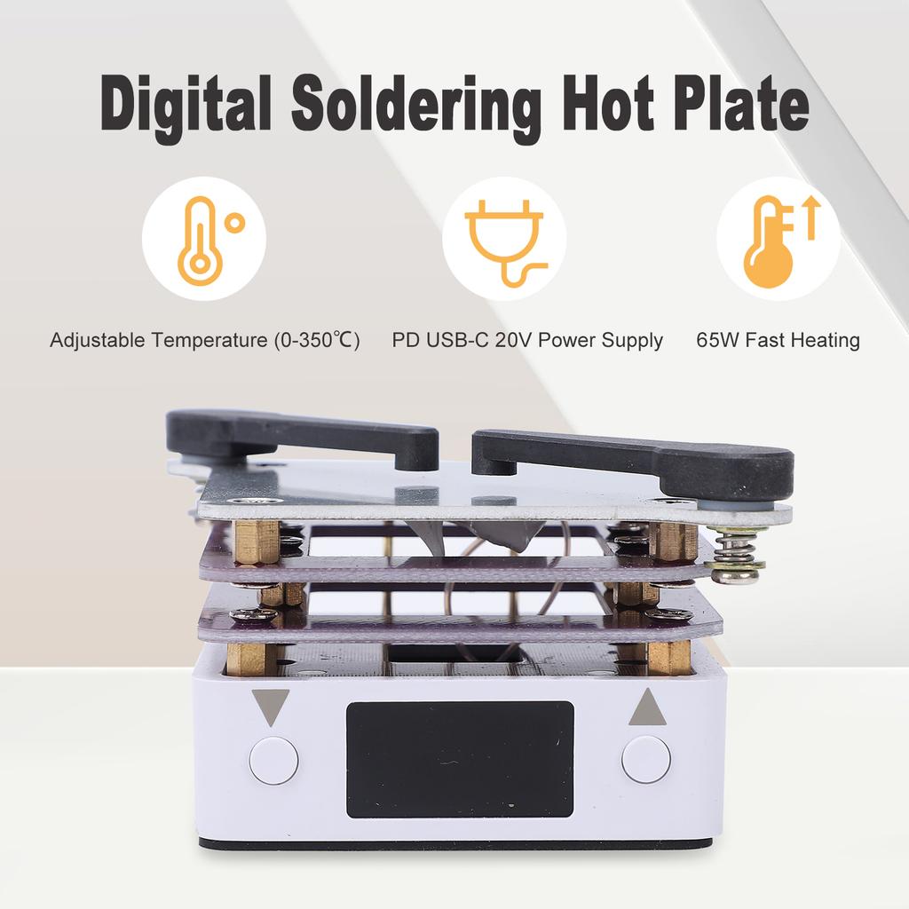 20V 65W Soldering Hot Plate, Digital Electric Preheat Soldering Station with Precise Temperature Control for LED Bead