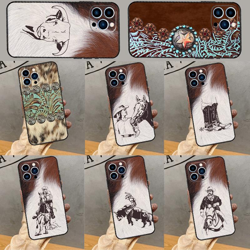 Western Cowgirl Cowboy Phone Case For iPhone 16 Pro Max 15 14 13 11 12 Pro Max Plus 12 13 Mini XR 16e Funda Cover
