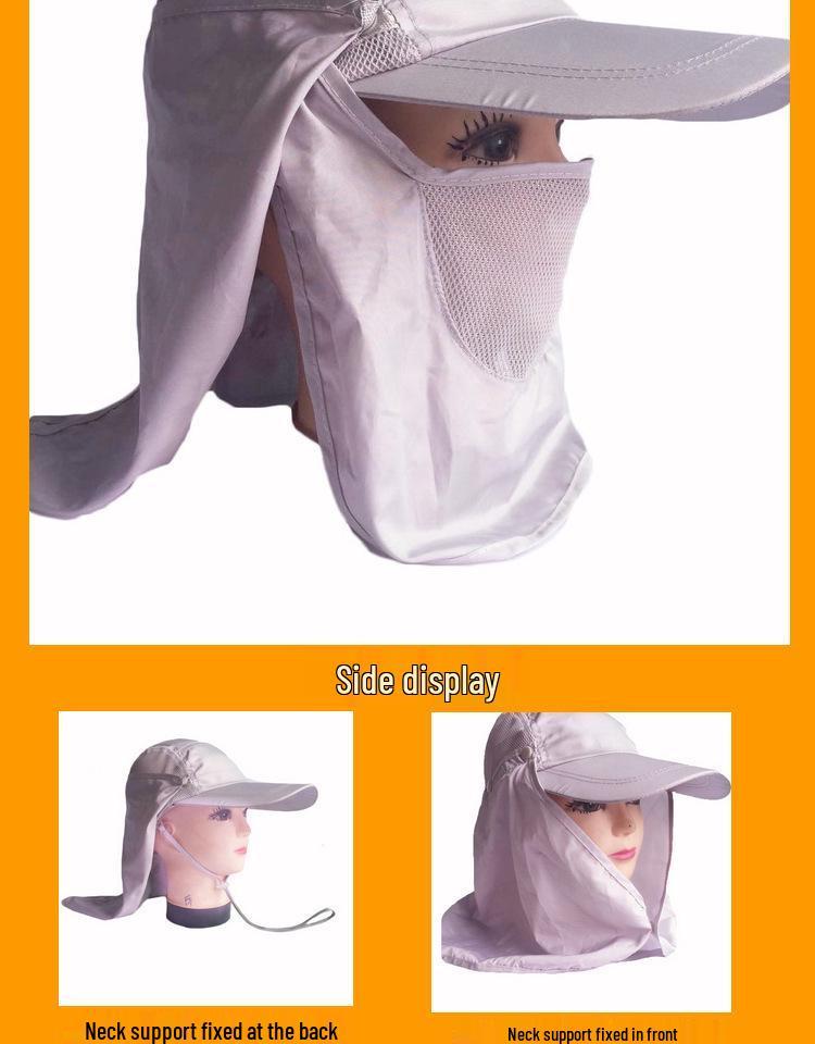 Men's Summer Sun Hat with UV Protection & Face Cover for Outdoor Activities