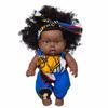 Black  Black Baby Cute Curly Black 8-Inch Vinyl Baby Toy
