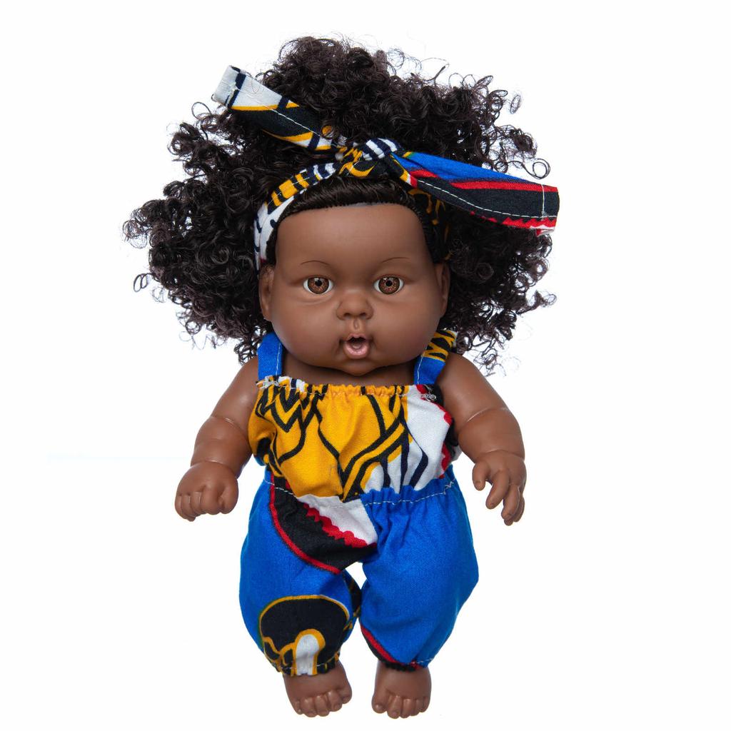 Black Black Baby Cute Curly Black 8-Inch Vinyl Baby Toy