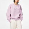 Li Ning Sports Lifestyle Series Letter Print Fleece Warm Loose Pullover Sweatshirt Women Sweatshirt Lotus-Pink Purple AWDT816-5