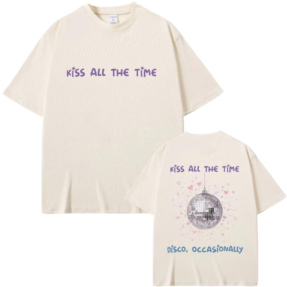 

Limited New Album Kiss All The Time Disco Occasionally Graphic Tshirt Unisex Women Hip Hop Fashion Casual T Shirts Streetwear L