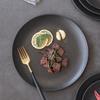 Plates Steak Plates French Tableware Michelin Restaurant Premium Cold Plates Household Black Frosted Plates
