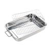 42cm Roasting Pan With Rack Stainless Steel Rectangular Baking Pan Cooking Utensils Chicken Roasting Tin Oven Baking Tray
