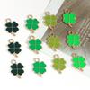 20pcs Four-Leaf Jewelry Making Charms, Assorted Green Charm Pendant Plated Enamel Charm Pendant For Earring Necklace Bracelet