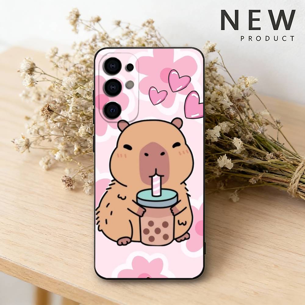 Süße C-Capybara Handyhülle Für Samsung S26,25,24,23,22,30,21,10,9,Ultra,Plus,Lite Schwarze Weiche Hülle
