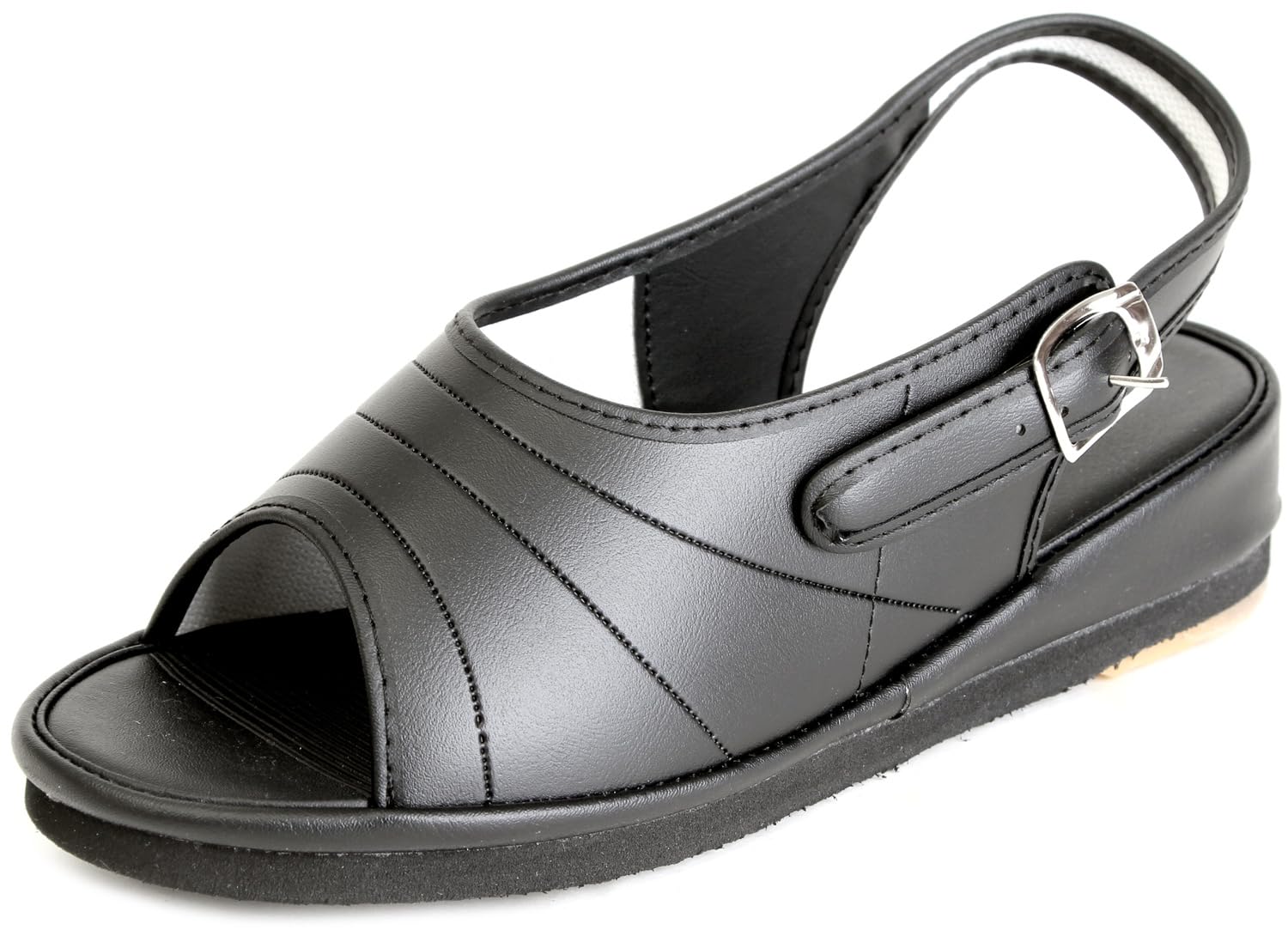 Wing Nurse WN7671 Women s Comfortable Nurse Sandals, Black, Large, Made in Japan