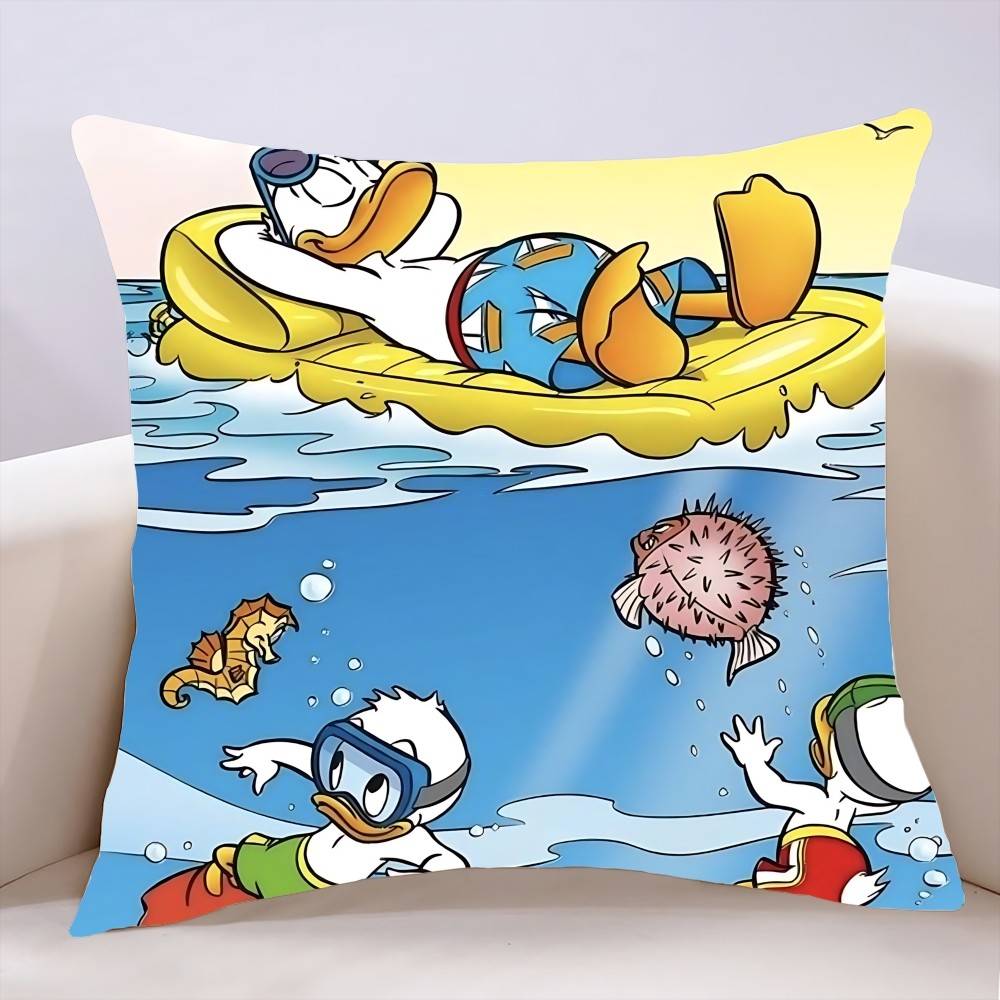 D-Donald Cartoon D-Duck Pillow Case Cushion Cover Soft Cute Throw Pillow Case For Car Sofa Pillowcase Polyester With Zipper