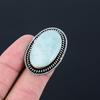 Bague de promesse empilable en argent sterling avec amazonite naturelle et nacre Taille 6.5