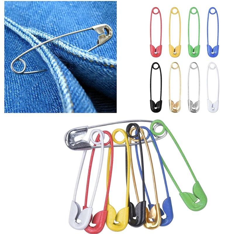 120Pcs Safety Pins Colored Metal Safety Pins with Storage Box Small Safety Pins for Clothes DIY Crafts Pins Sewing Accessories