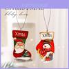 Christmas Wooden Decor Ornaments With Painted Santa And Snowman For Holiday Festive Display