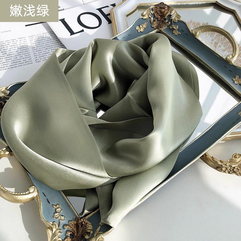 100% mulberry silk satin 15 * 145 silk solid color long scarf women's spring summer double-sided silk scarf