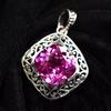 CERTIFIED 35 Ct 925 Sterling Silver Pink Tourmaline Natural Pendant Gemstone AI-07-NS