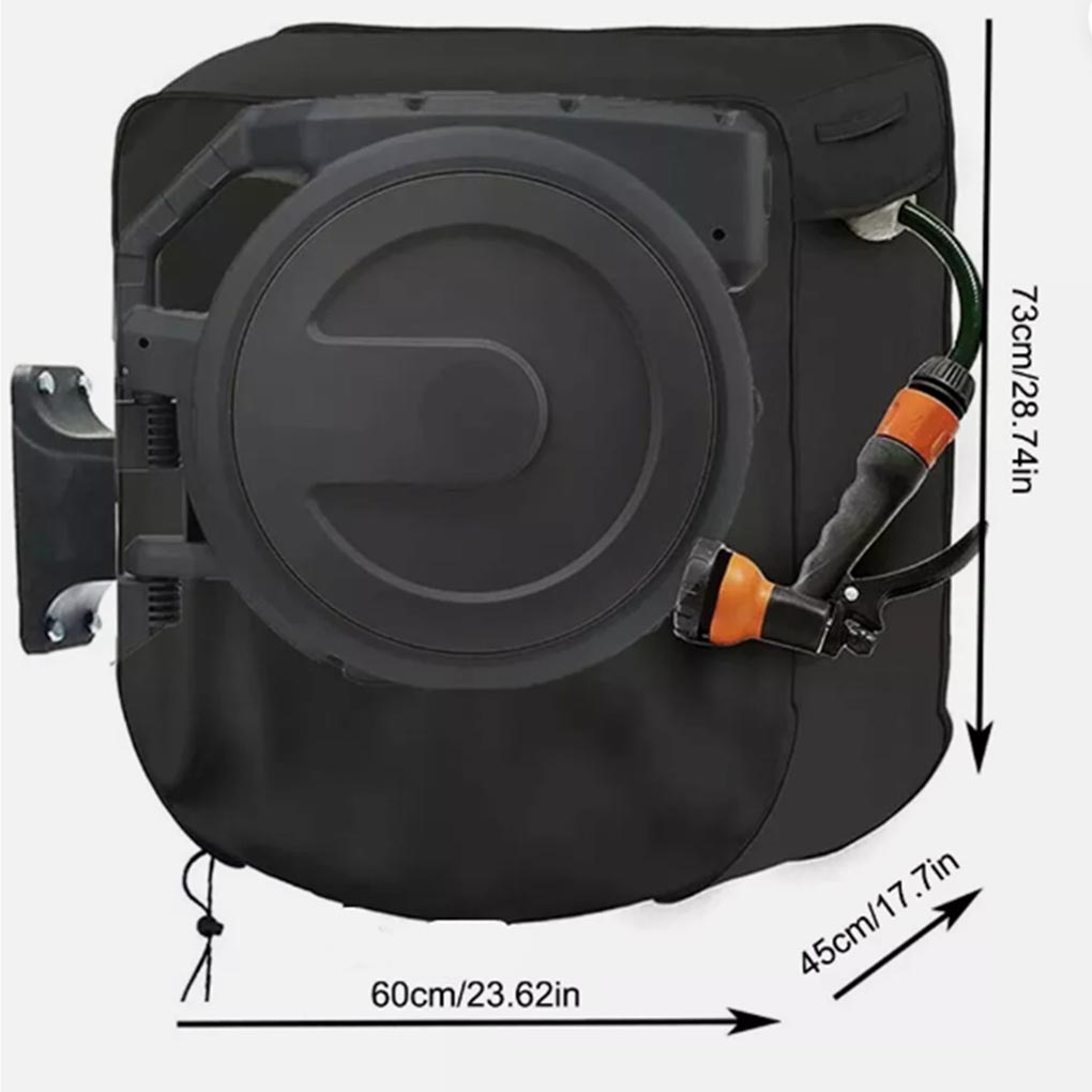 Black Oxford Cloth Garden Hose Reel Cover – Waterproof And Lightweight Rain Snow