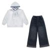 Autumn 2025 Girls' Sporty Two-Piece Set: Stylish Hoodie and Jeans